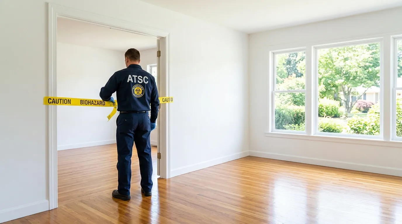Certified biohazard cleanup crew performing Decomposition Cleanup in Gunbarrel